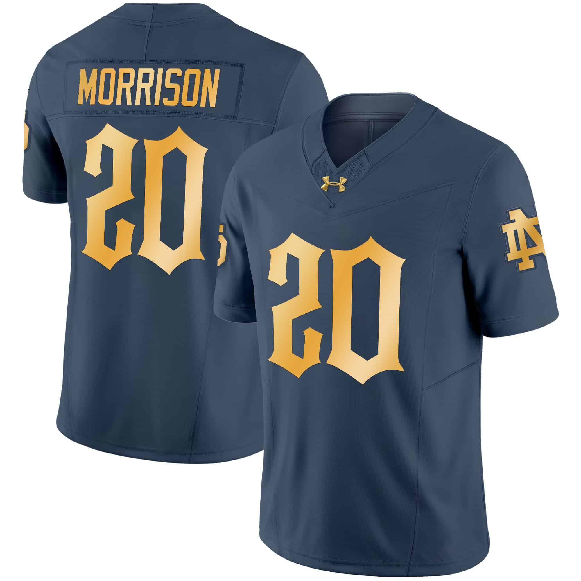 Men Notre Dame Fighting Irish #20 Morrison Drak Blue 2024 Vapor Limited NCAA Jersey